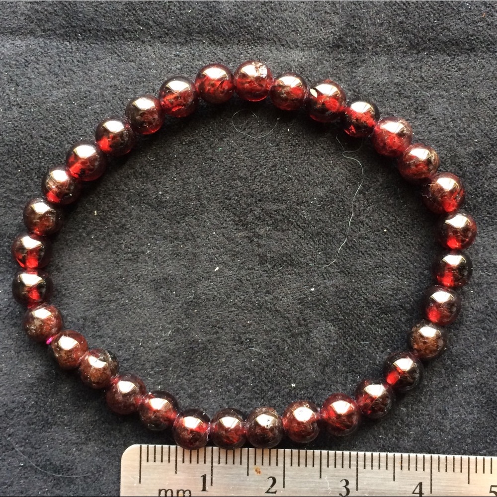 Genuine Garnet Stretch Bracelet